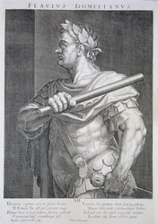 Flavius Domitian (AD 51 - AD 96) Kaiser von Rom 81-96 AD, graviert von Aegidius Sadeler (1570-1629)